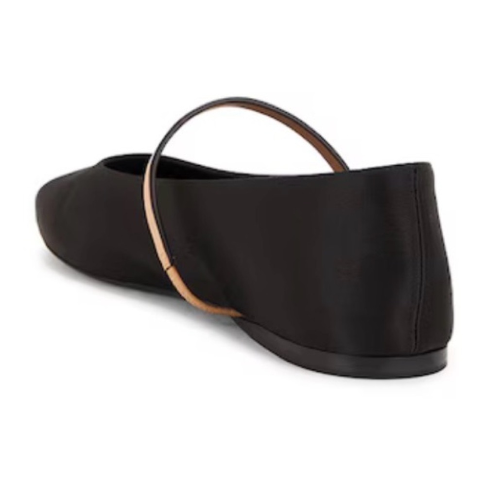 NIB [Saint Laurent] Ballerina Black Satin & Leather Flats Women's EU 39 / US 9 - Picture 5 of 16